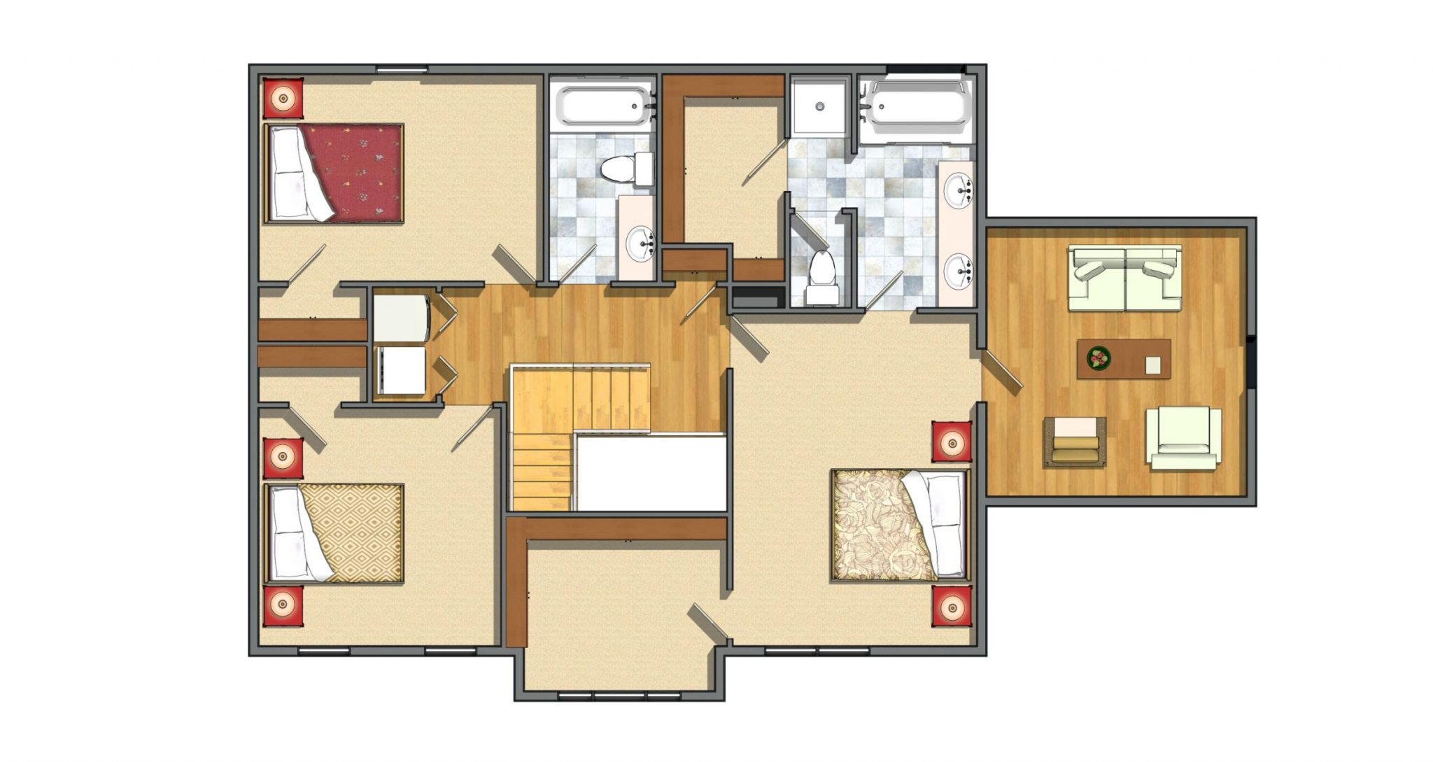 2nd Floor 3 Bedrooms