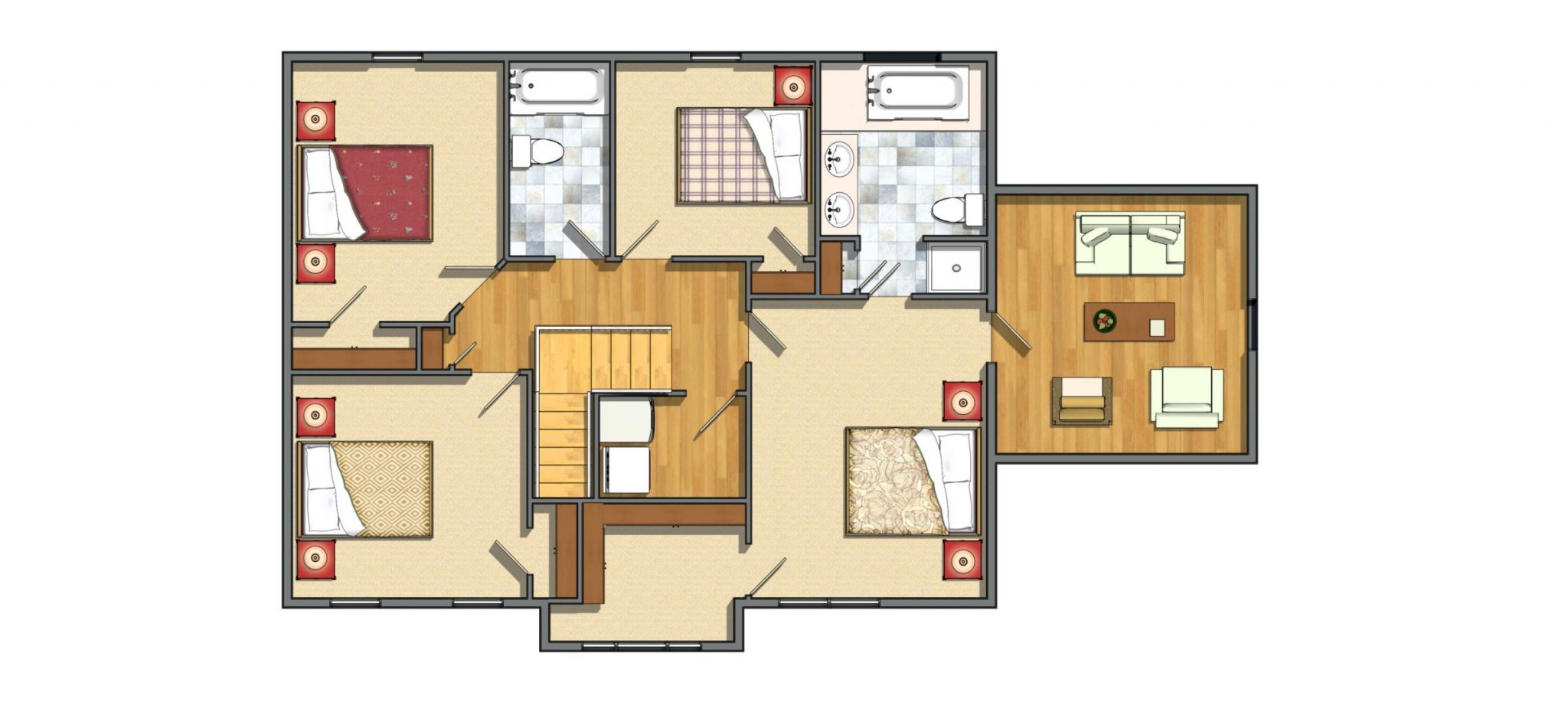 2nd Floor 4 Bedrooms